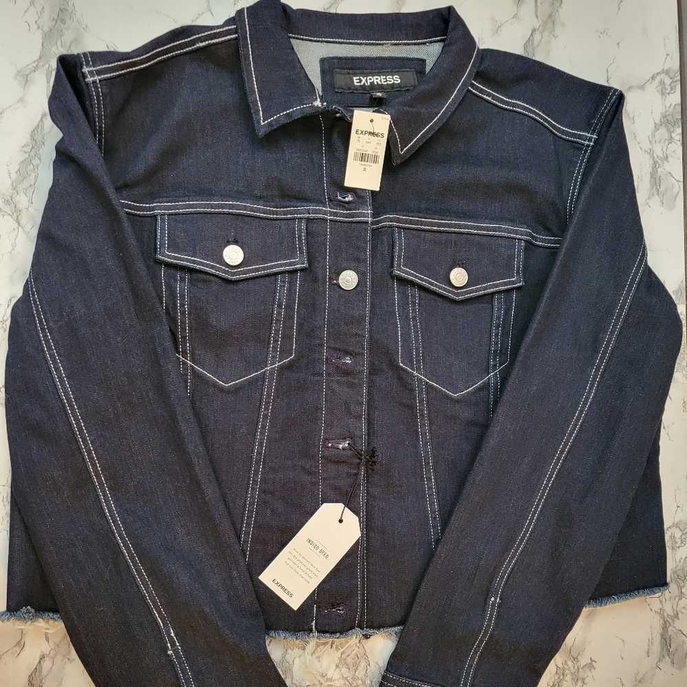Express Jean Jacket Dark Wash NWT XL